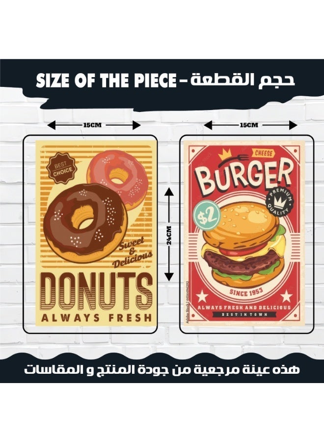 12 لوحة جدارية فاخرة بطباعة عالية الجودة للمطبخ وغرف الطعام ورق كوشيه 300 بتصميمات مستوحاة من الإعلانات الكلاسيكية للطعام والمشروبات، مع طابع ريترو أنيق ينسجم مع الديكورات العصرية والكلاسيكية ويمنح الجدران شخصية مميزة - Image 4